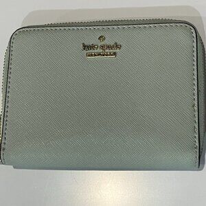 Kate Spade Small Zip-Around Wallet/Cardholder Mint Green